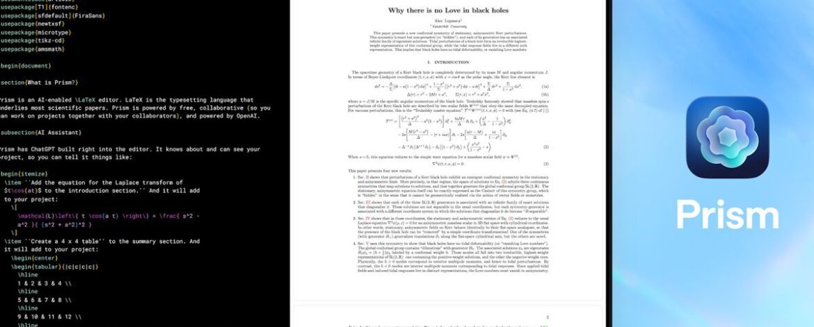 Prism arrives as a free AI-native workspace for scientific paper drafting