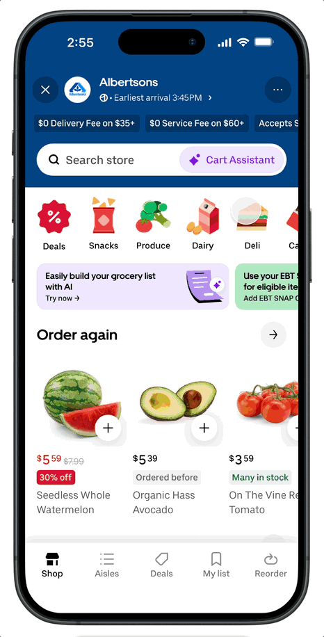 Uber Eats will use your order history to build your next cart
